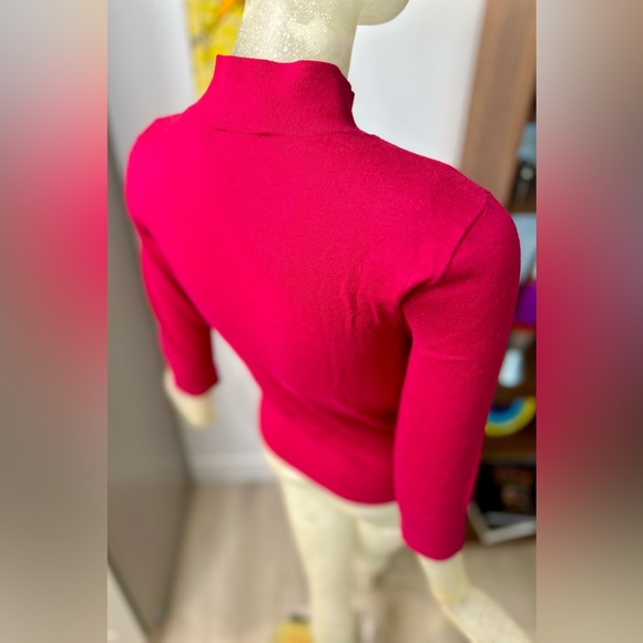 Kate Spade NY Abree Red Raspberry Cashmere Blend Sweater w/ Bow. Size Small - Picture 7 of 12